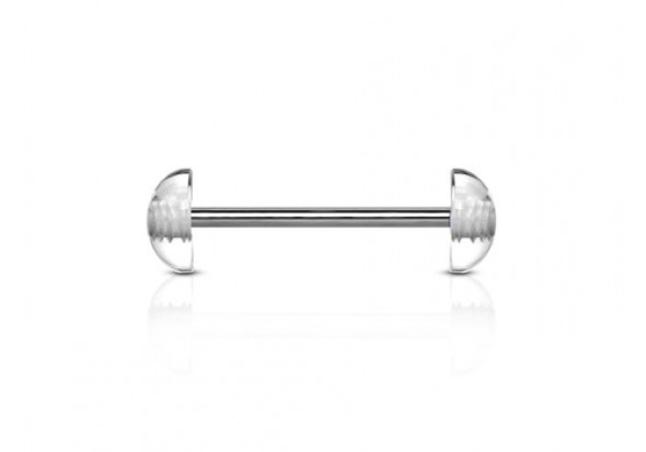 Piercing barbell ultra discret transparent