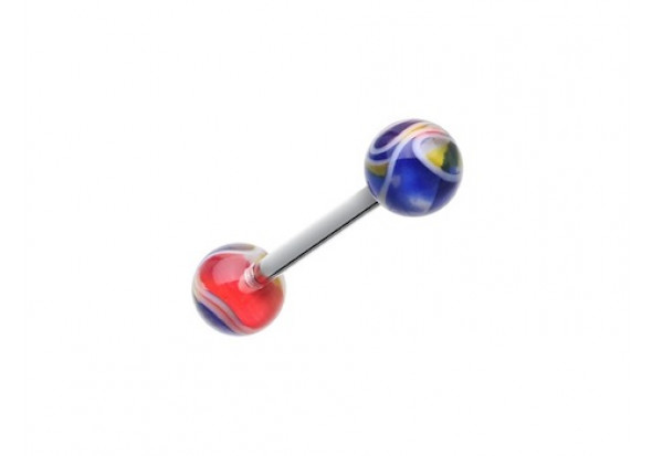 Piercing barbell effet moiré multicolor