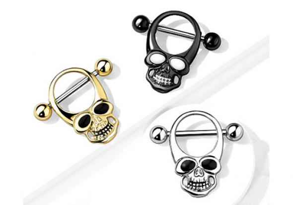 Piercing Barbell téton tête de mort