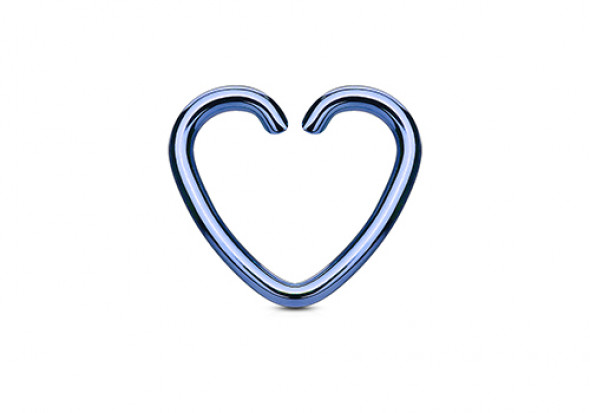 Piercing anneau coeur bleu