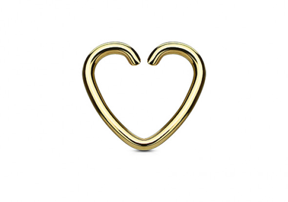 Piercing anneau coeur doré