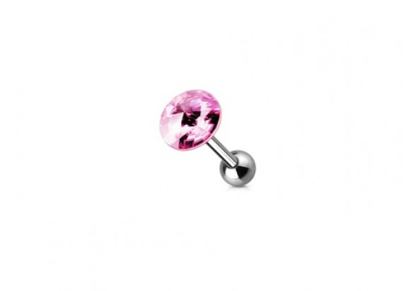 Piercing tragus ou cartilage cristal rose