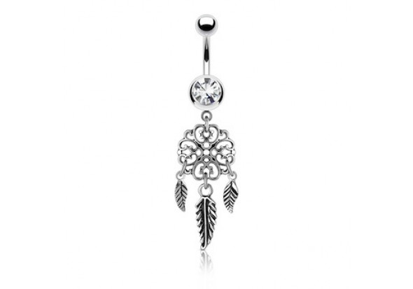 Piercing de ventre attrape rêve et arabesque 