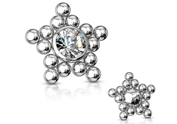 Piercing microdermal micro billes étoile acier