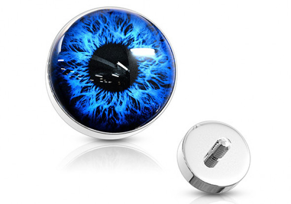 Piercing dermal oeil bleu