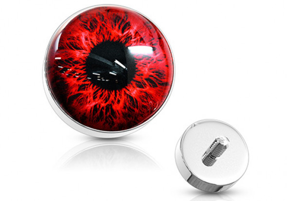 Piercing dermal oeil rouge