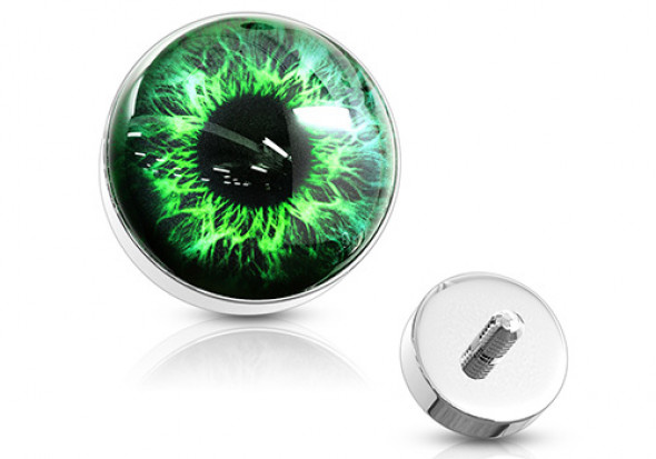 Piercing dermal oeil vert