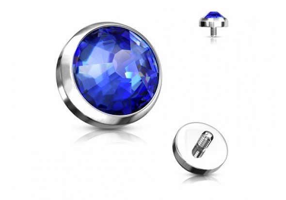 Piercing Microdermal cristal bleu titane