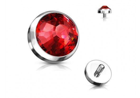 Piercing Microdermal cristal rouge titane