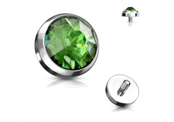Piercing Microdermal cristal vert titane