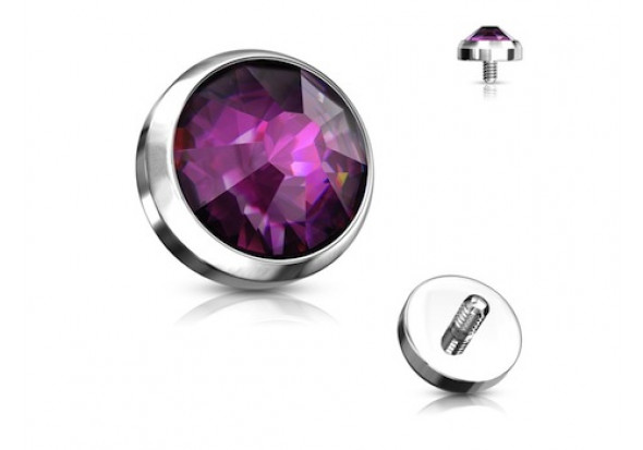 Piercing Microdermal cristal violet titane