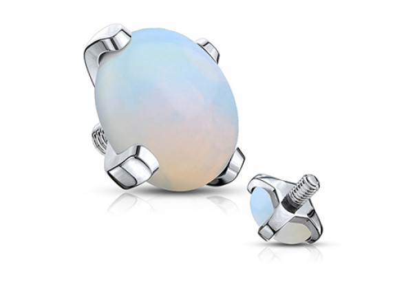 Piercing dermal pierre semie précieuse opale