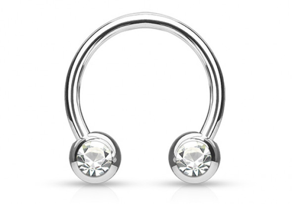 Piercing fer à cheval strass blanc