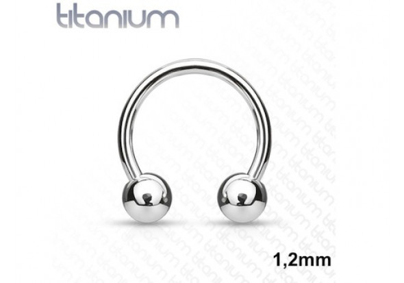 Piercing anneau Fer à cheval titane jonc 1,2mm