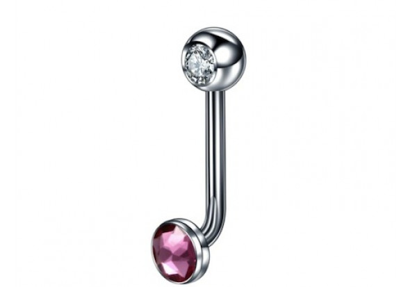 Piercing génital christina cristal rose