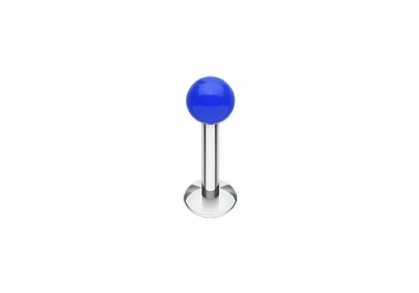 Piercing labret acrylique uni bleu