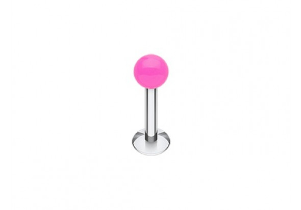 Piercing labret acrylique uni rose