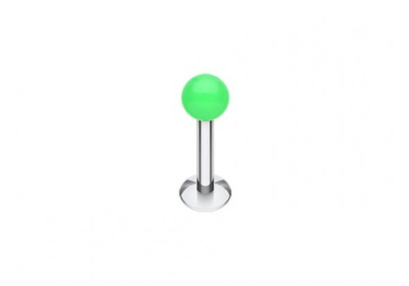 Piercing labret acrylique uni vert