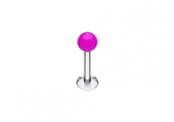 Piercing labret acrylique uni violet