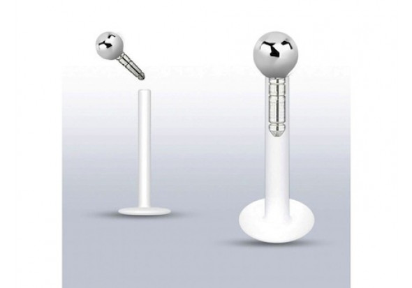 Piercing labret argent bille 2mm
