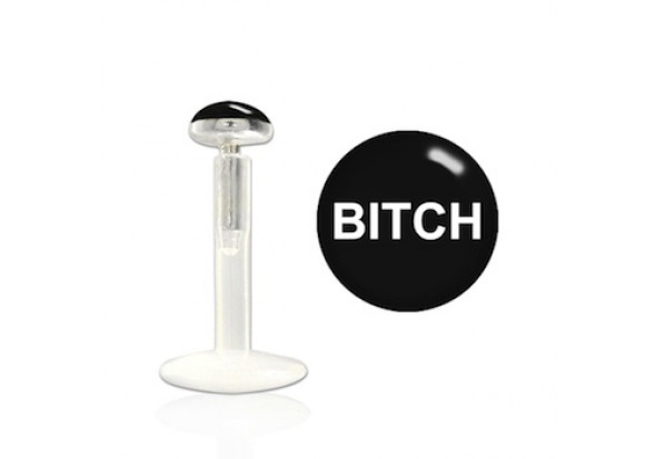 Piercing labret argent massif 925 Bitch