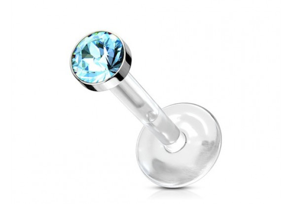 labret Madonna diamant Bleu 3mm 