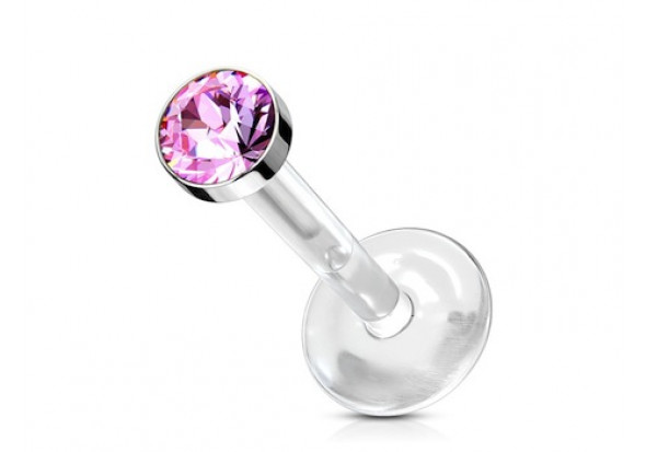 labret Madonna diamant rose 3mm 