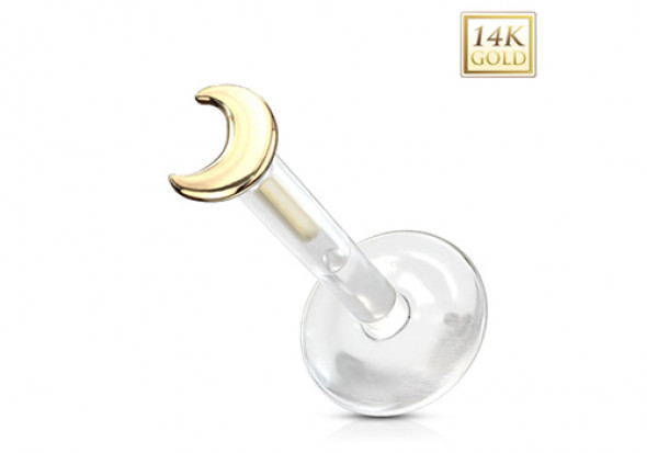 Piercing labret or jaune lune plate