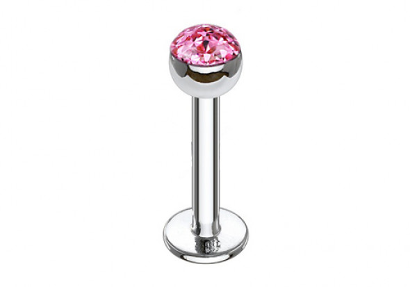 Piercing labret et helix swarovski rose