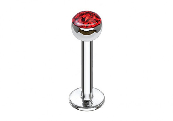 Piercing labret et helix swarovski rouge