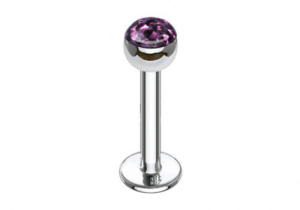 Piercing labret et helix swarovski violet