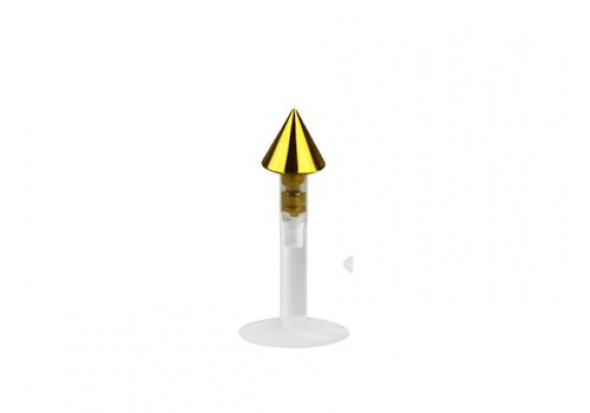 Piercing labret bioflex interne spike doré