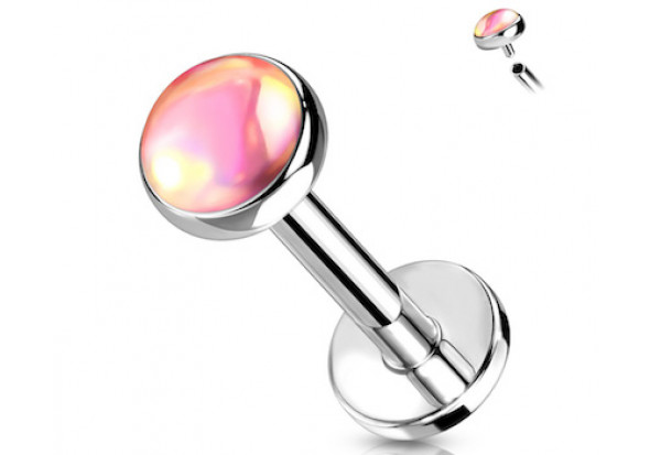 Piercing labret iridescent rose