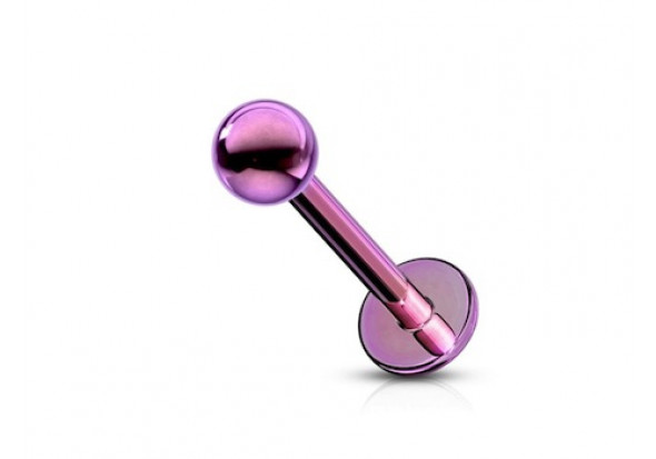 Piercing micro labret anodisé violet