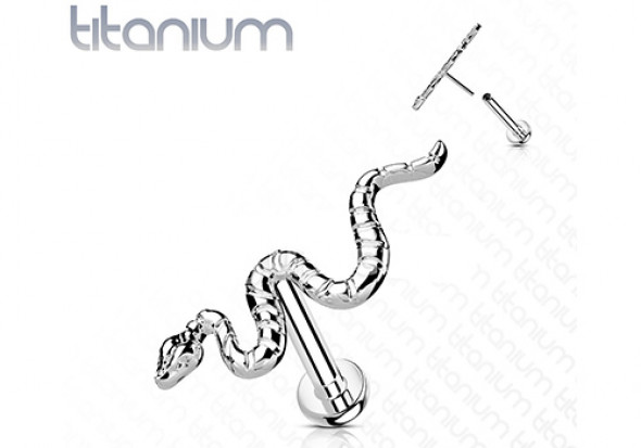 Piercing Labret serpent titane Push-In 