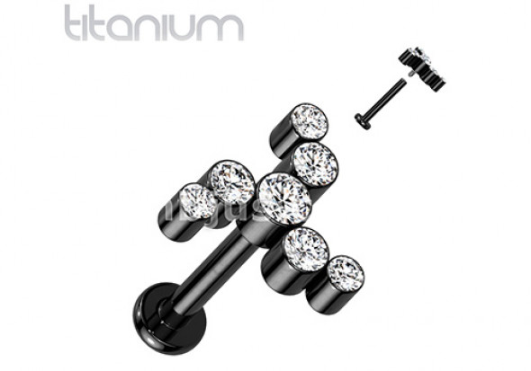 Piercing labret titane triangle noir