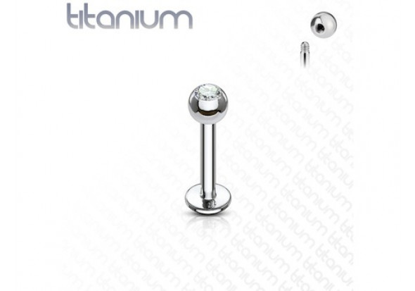 Piercing labret bille cristal basique