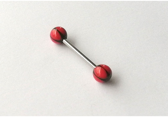 Piercing langue acrylique étoile rouge