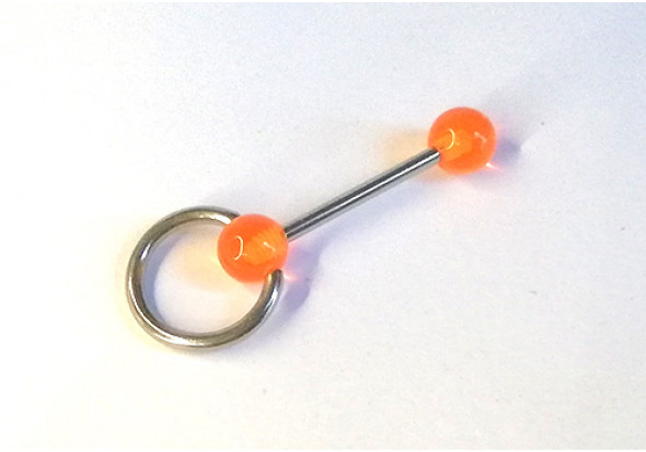 Piercing langue acrylique esclave orange