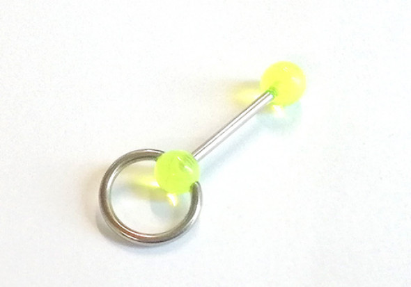 Piercing langue acrylique esclave vert