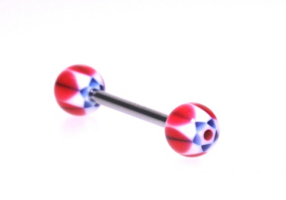 Piercing langue graphique etoile rouge
