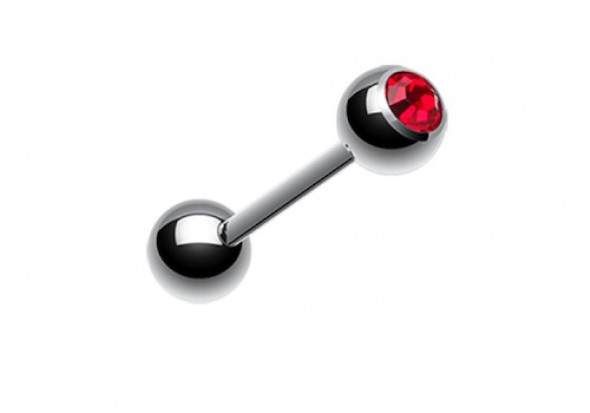 Piercing langue cristal rouge