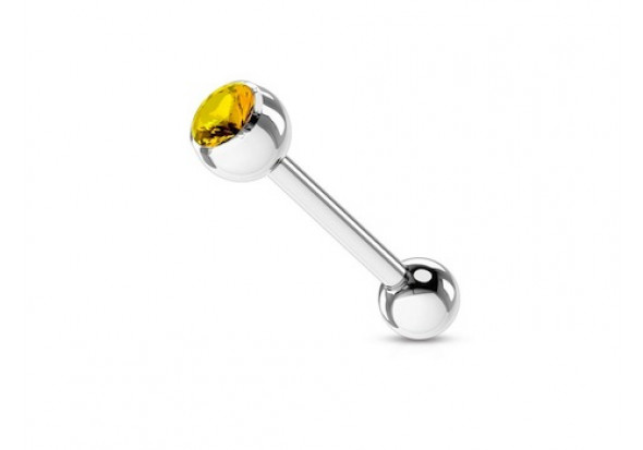 Piercing langue cristal Topaze