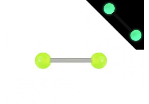 Piercing barbell phosphorescent vert