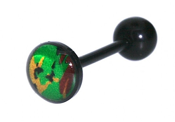 Piercing langue acrylique camouflage