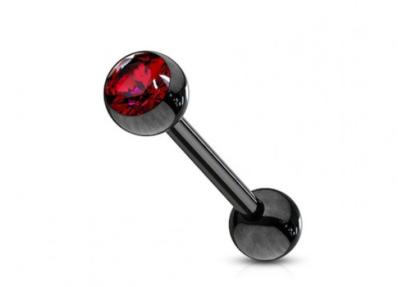 Piercing langue acier coloré rouge