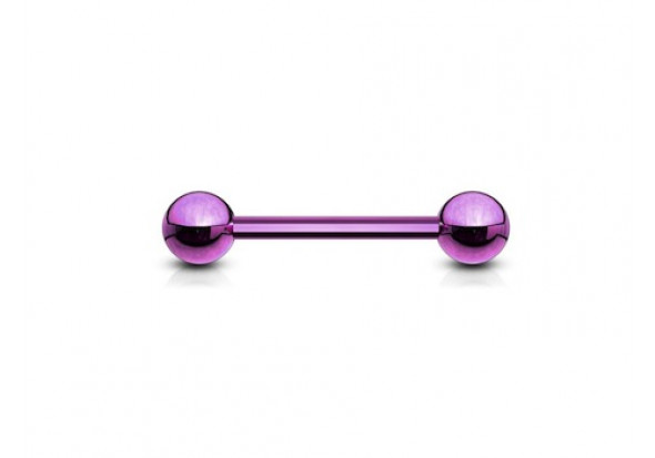 Piercing barbell anodisé violet