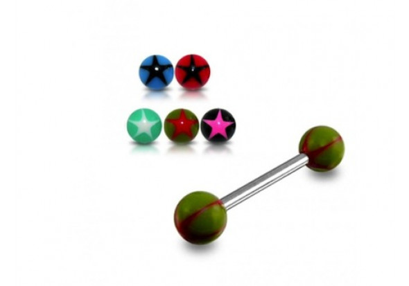 Piercing barbell acrylique etoile