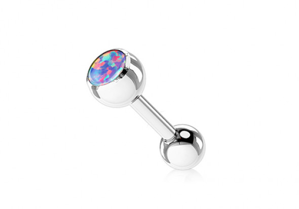 Piercing langue opale de feu violette