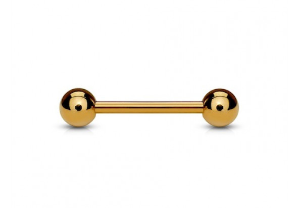 Piercing barbell plaqué or rose 1,6mm